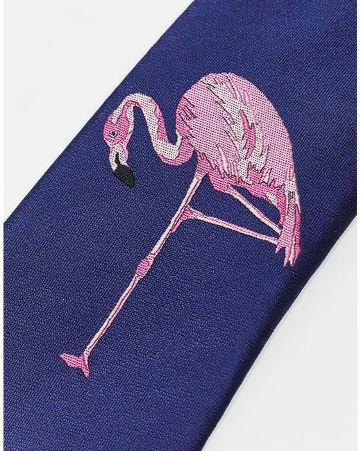 Cravatta con fenicottero ricamato grande da Uomo di Twisted Tailor in Blu |  Lyst