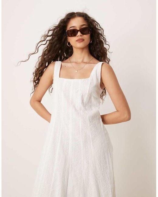 Mango Natural Structured Soft Bubble Hem Cotton Midaxi Dress