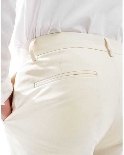 Pantalones De Traje De Corte Tapered De -Neutro ASOS de hombre de color White