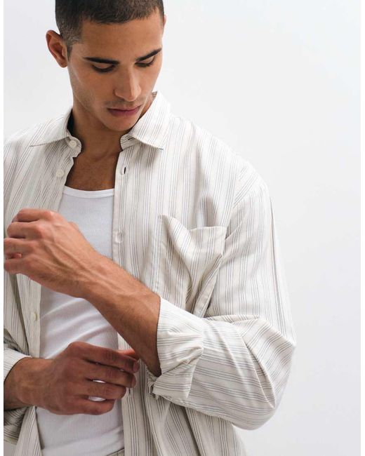 SELECTED White Poplin Long Sleeve Shirt for men