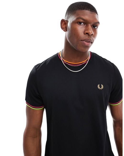 Fred Perry Blue Performance Tennis Twin Tipped T-Shirt for men