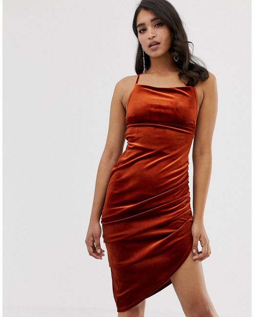 asos red silk dress