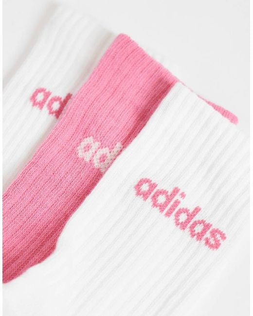 Adidas Originals Pink Three Stripes Studios Crew Socks