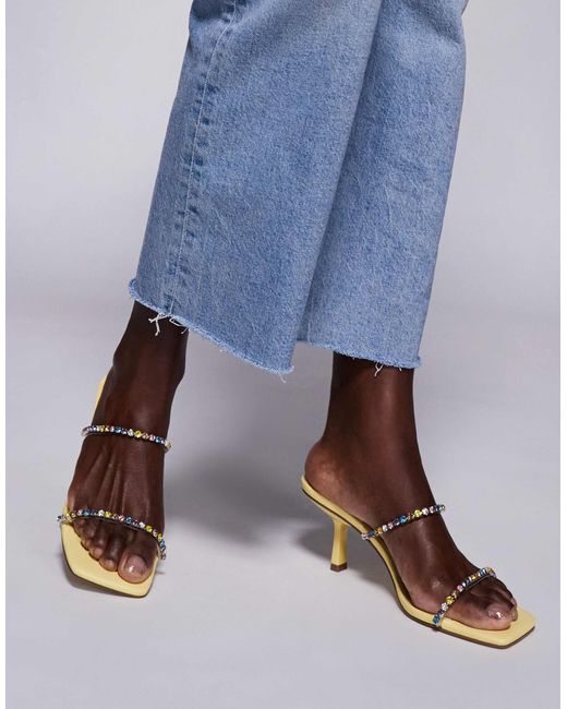 Public Desire Blue – suvi – verzierte riemchen-sandaletten