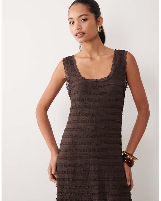 Miss Selfridge Green Square Neck Textured Maxi Dress