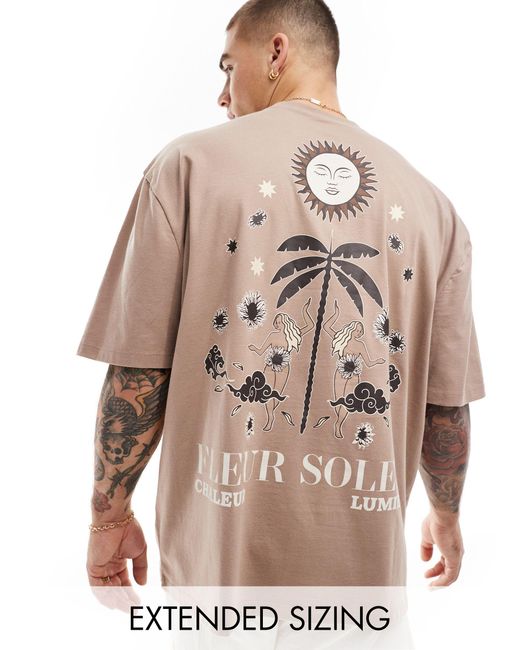 ASOS – oversize-t-shirt in Natural für Herren