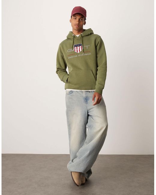 Gant – archive – kapuzenpullover in Green für Herren