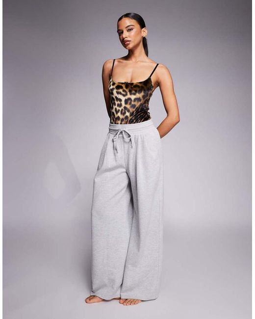 ASOS Gray Kora Leopard Velvet Soft Body