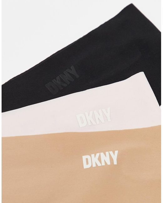 DKNY White Thong Three Pack