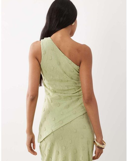 Gina Tricot Green 3d One Shoulder Top