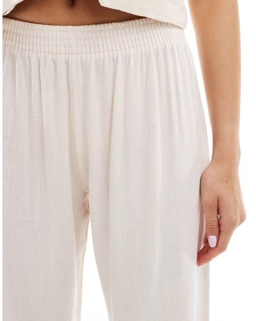 Miss Selfridge White Linen Blend Trouser