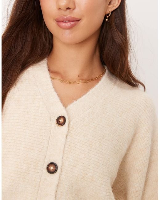 ASOS Women's Natural Knit Fluffy Batwing Cardigan