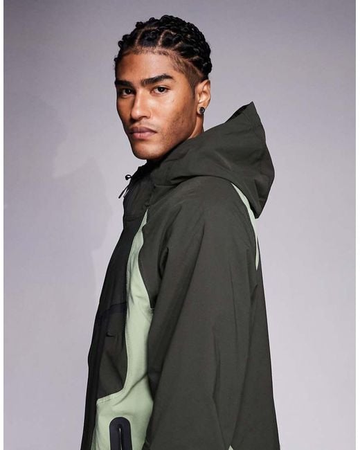 Nike Gray Tech Woven Oversized Full Zip Hoodie for men
