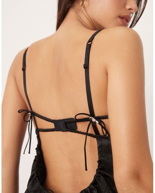 for love and lemons black slip dress Take It In Red Chiffon Mini Dress With Corsage & Ruffle  Club L London