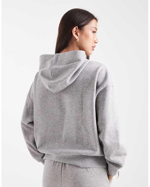 Sudadera Gris Jaspeado Extragrande Con Capucha E Interior Afelpado De ASOS de color White