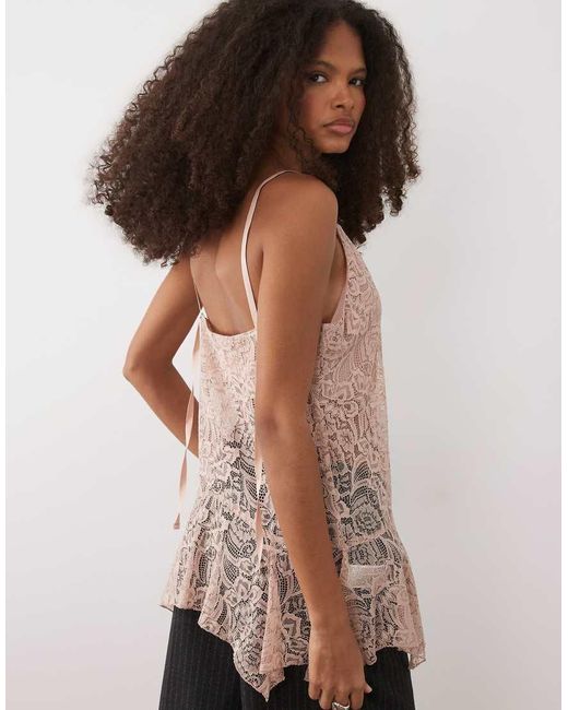 Mango Natural Longline Lace Cami