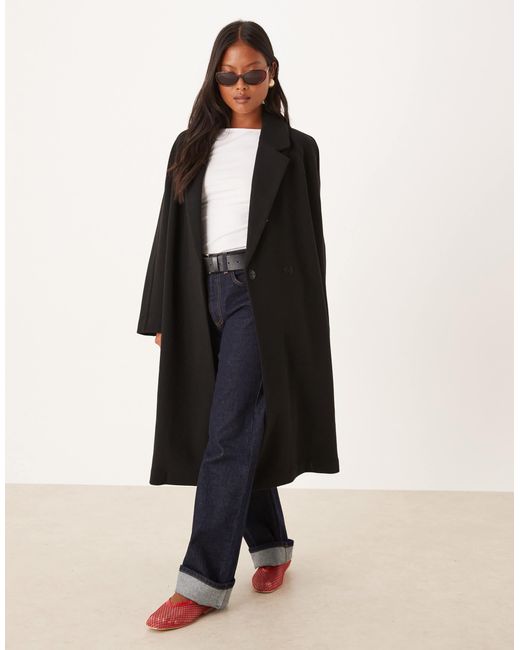 ASOS Black Asos Design Petite Chuck On Overcoat