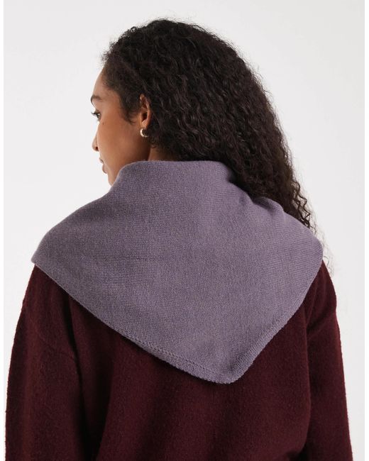 Glamorous Gray Knit Triangle Scarf