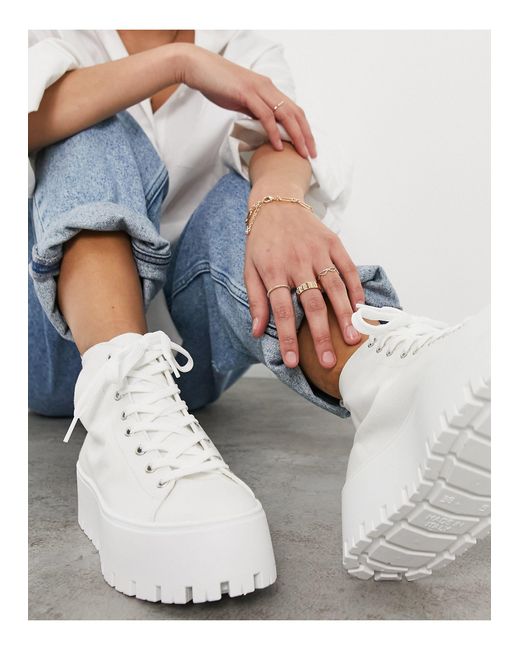 white chunky high tops