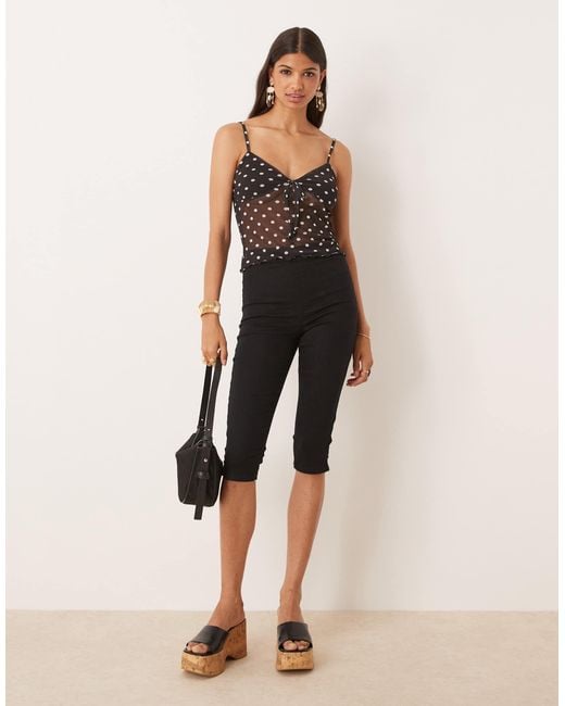 ASOS Black Mesh Cami Bust Cup Top