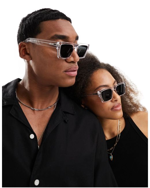Cut eighty nine - occhiali da sole rettangolari trasparenti con lenti nere di Spitfire in Black