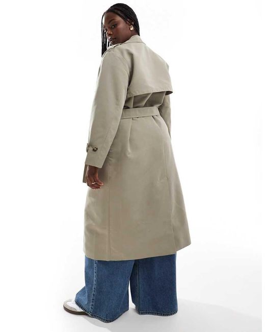 Vero Moda Blue Longline Belted Trench Coat
