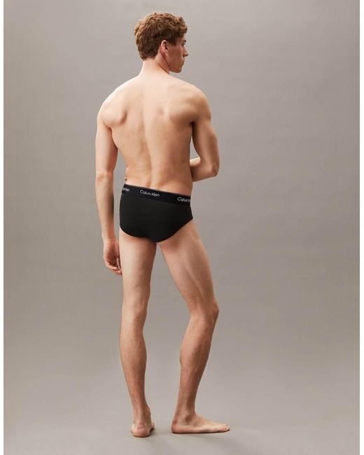 Calvin Klein Brown Icon Cotton Stretch 3 Pack Hip Briefs for men