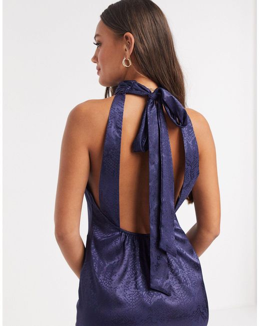 Синее Платье С Открытой Спиной