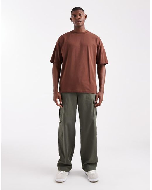 ASOS Brown Essentials Oversized T-Shirt for men