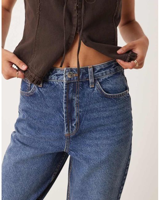 Miss Selfridge Blue Mom Jean