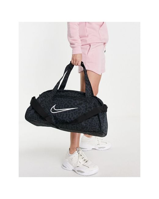 Nike Gym Club Holdall Leopard Print Bag in Black | Lyst UK