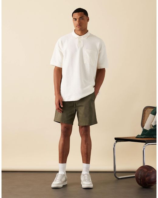 Polo texturé oversize épais ASOS pour homme en coloris Blue