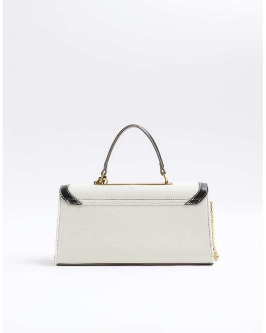 River Island Black Mini Canvas Tote Cross Body Bag