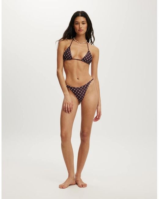 Cotton On Brown Micro String Triangle Bikini Top