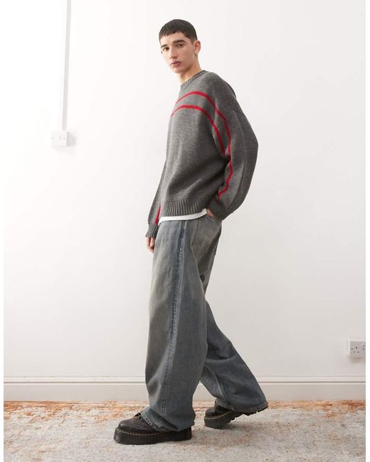 Weekday Gray Astro Unisex Low Rise baggy Fit Jeans