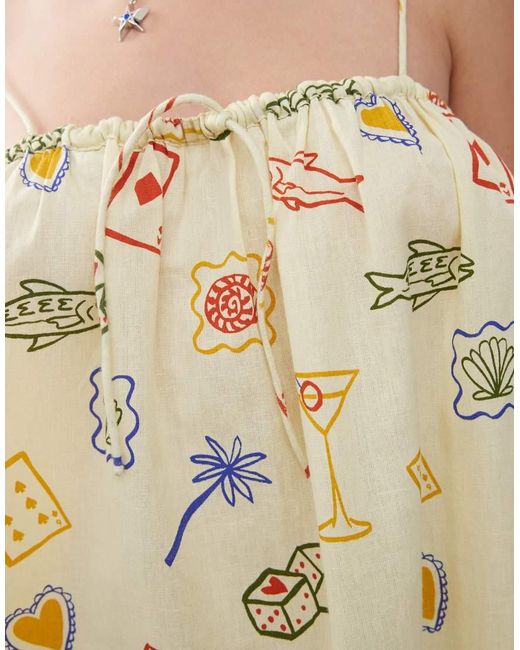 Reclaimed Vintage Natural Beach Smock Trapeze Top