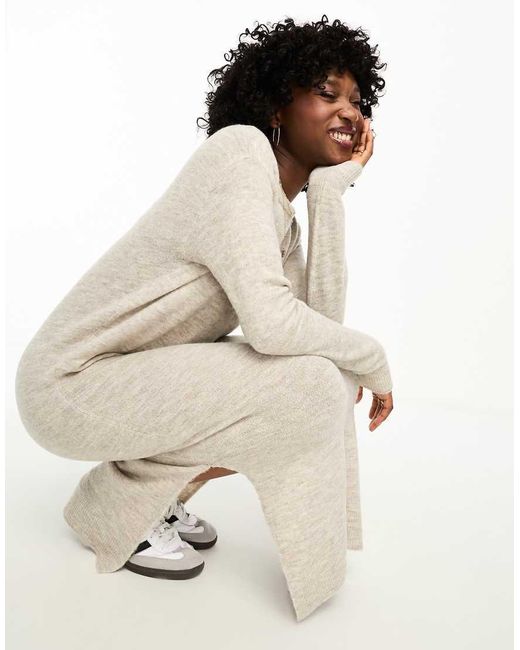 Vero Moda Gebreide Midi Trui-Jurk in het Natural