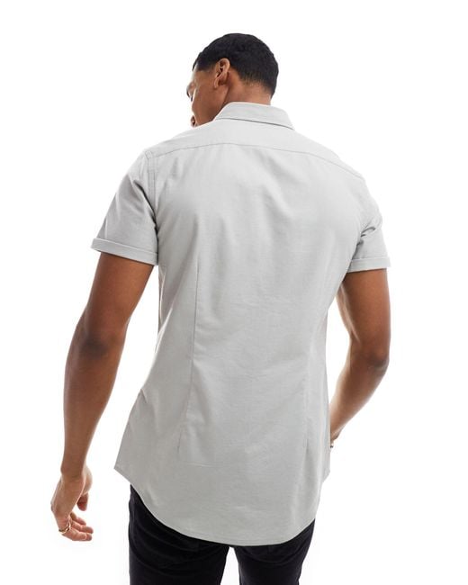 ASOS – schmal geschnittenes oxford-hemd in White für Herren