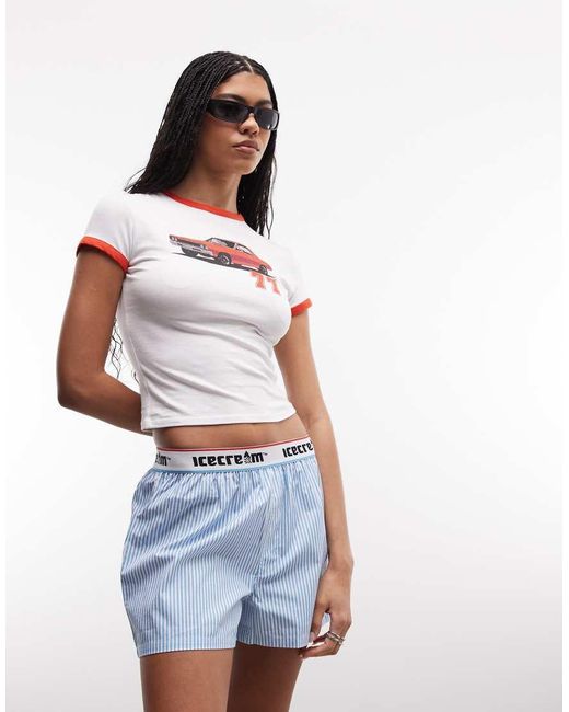 ICECREAM Blue Soft Serve Boxer Shorts With Logo Waistband