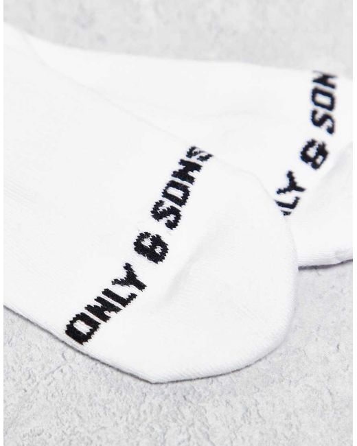 Only & Sons White 2 Pack Socks for men