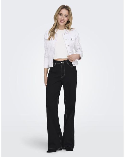 ONLY Aansluitend Denim Jack in het White