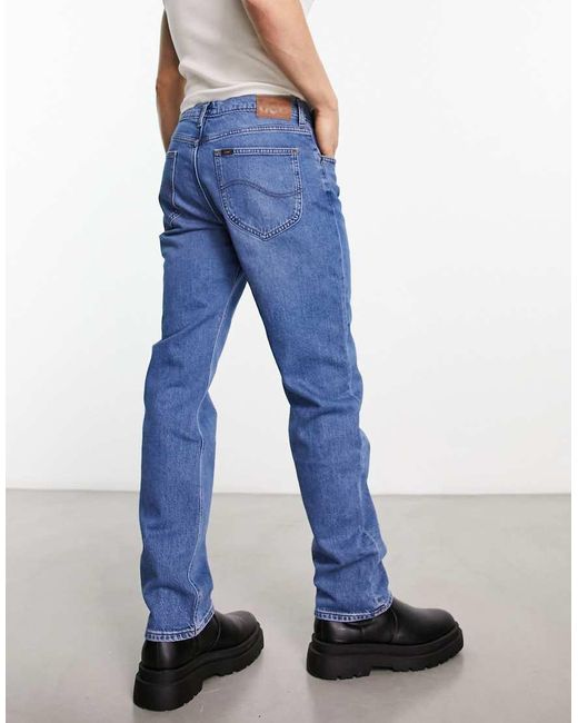 Lee Jeans Blue West Relaxed Straight Fit Jeans for men