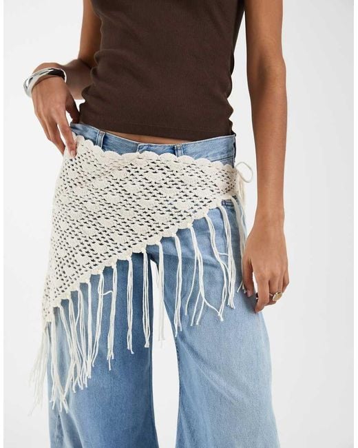 JJXX Blue Crochet Overlay Hip Scarf