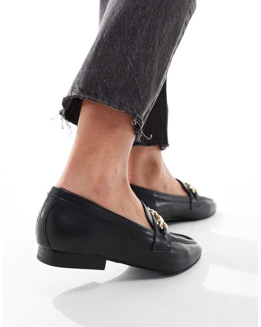 ASOS Black Wide Fit Macaroon Chain Loafer