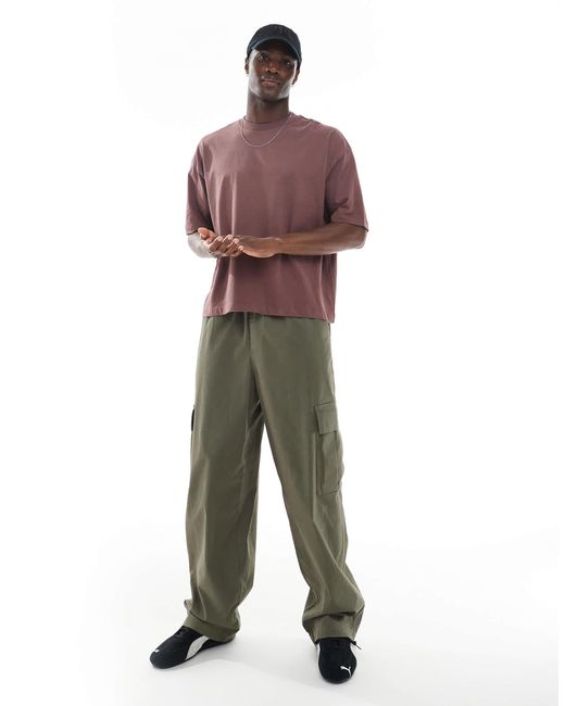 ASOS Purple Boxy Oversized T-shirt With Wine Graphic for men