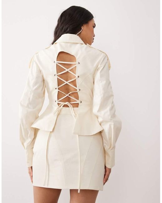 ASOS Natural Sculpted Mini Skirt