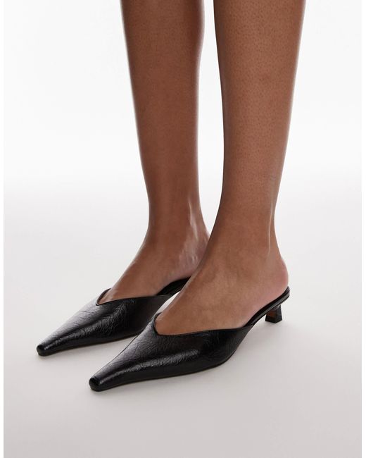 TOPSHOP Brown Dolly Closed Toe Heels