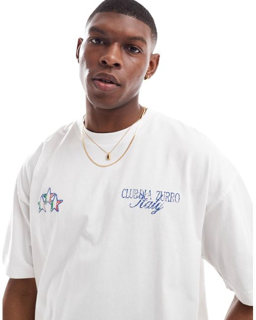 ASOS White Boxy Oversized T-shirt With High Summer Graphic for men