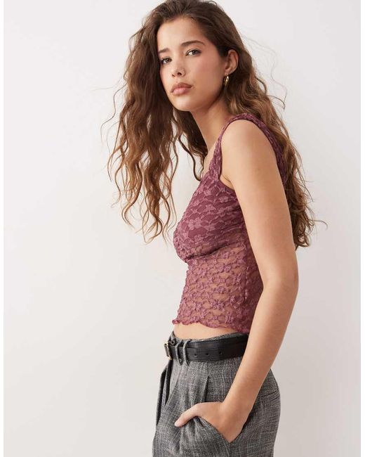 Miss Selfridge Pink Lace Top