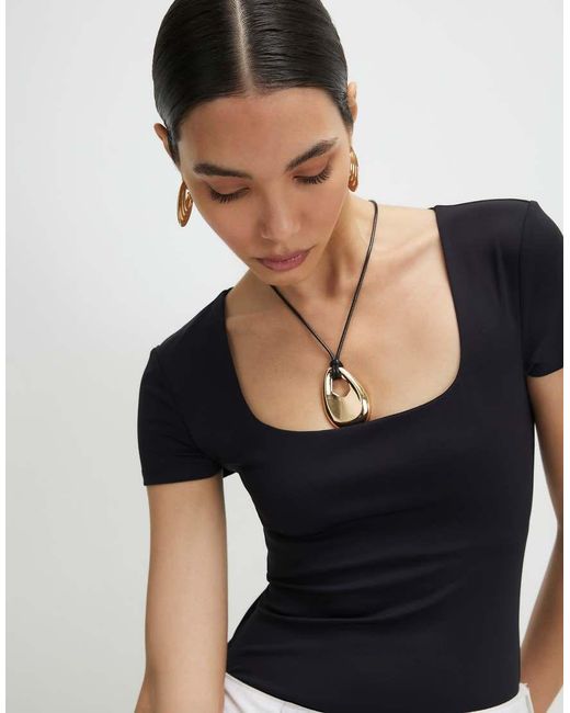 River Island Black And Scoop Neck Bodysuit 2 Pack